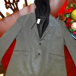 Express Photographer Slim Hooded Blazer Jacket with Hoodie